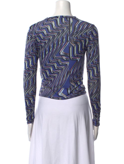 Maisie Wilen Printed Bateau Neckline Crop Top