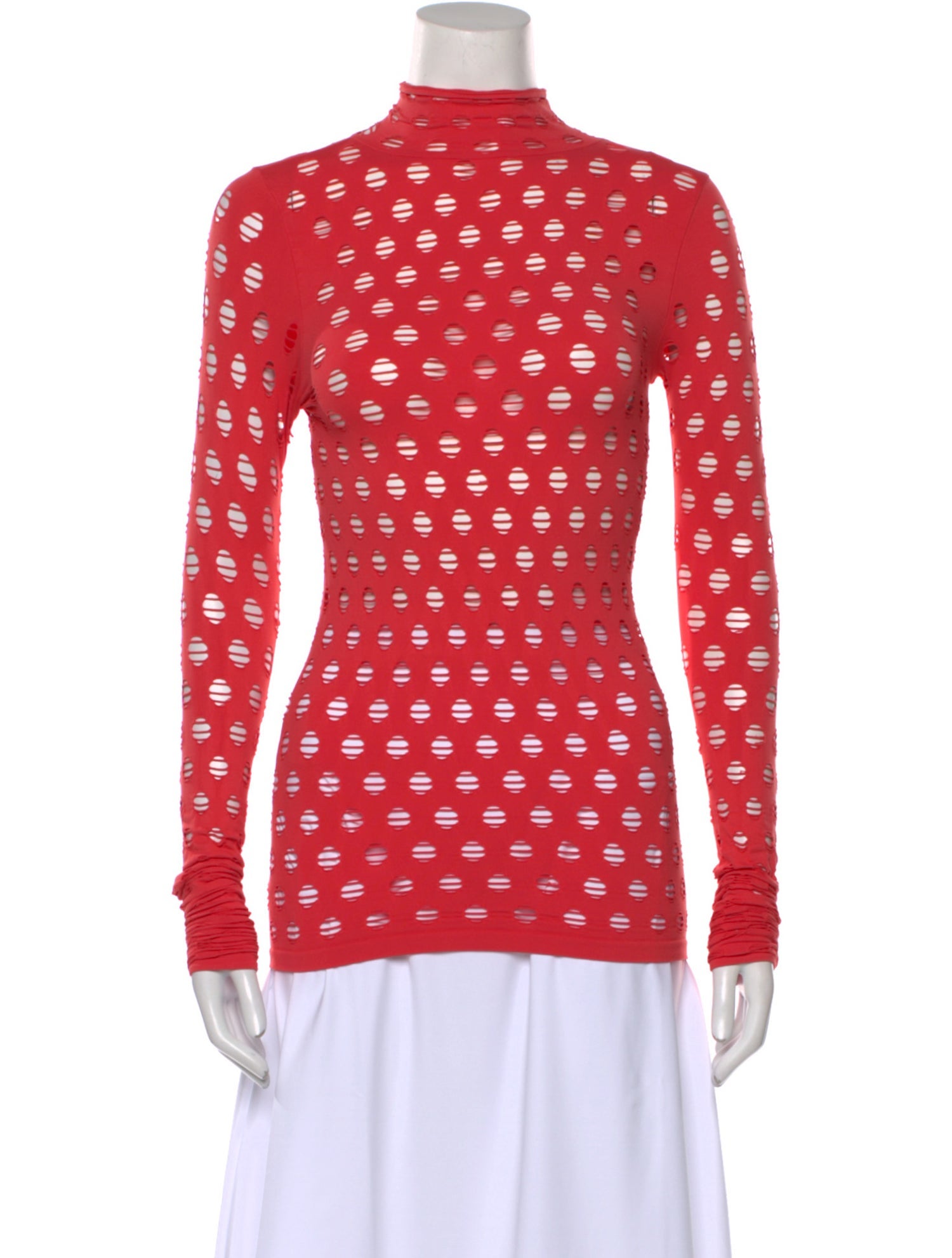 Maisie Wilen Polka Dot Print Turtleneck Top