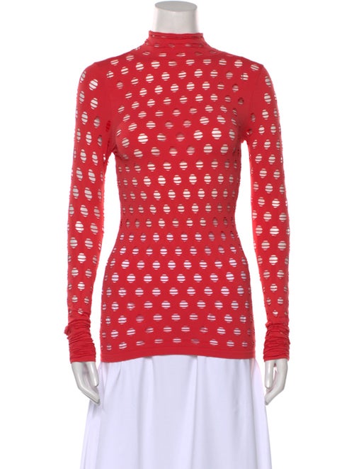 Maisie Wilen Polka Dot Print Turtleneck Top
