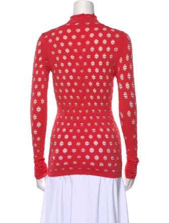 Maisie Wilen Polka Dot Print Turtleneck Top
