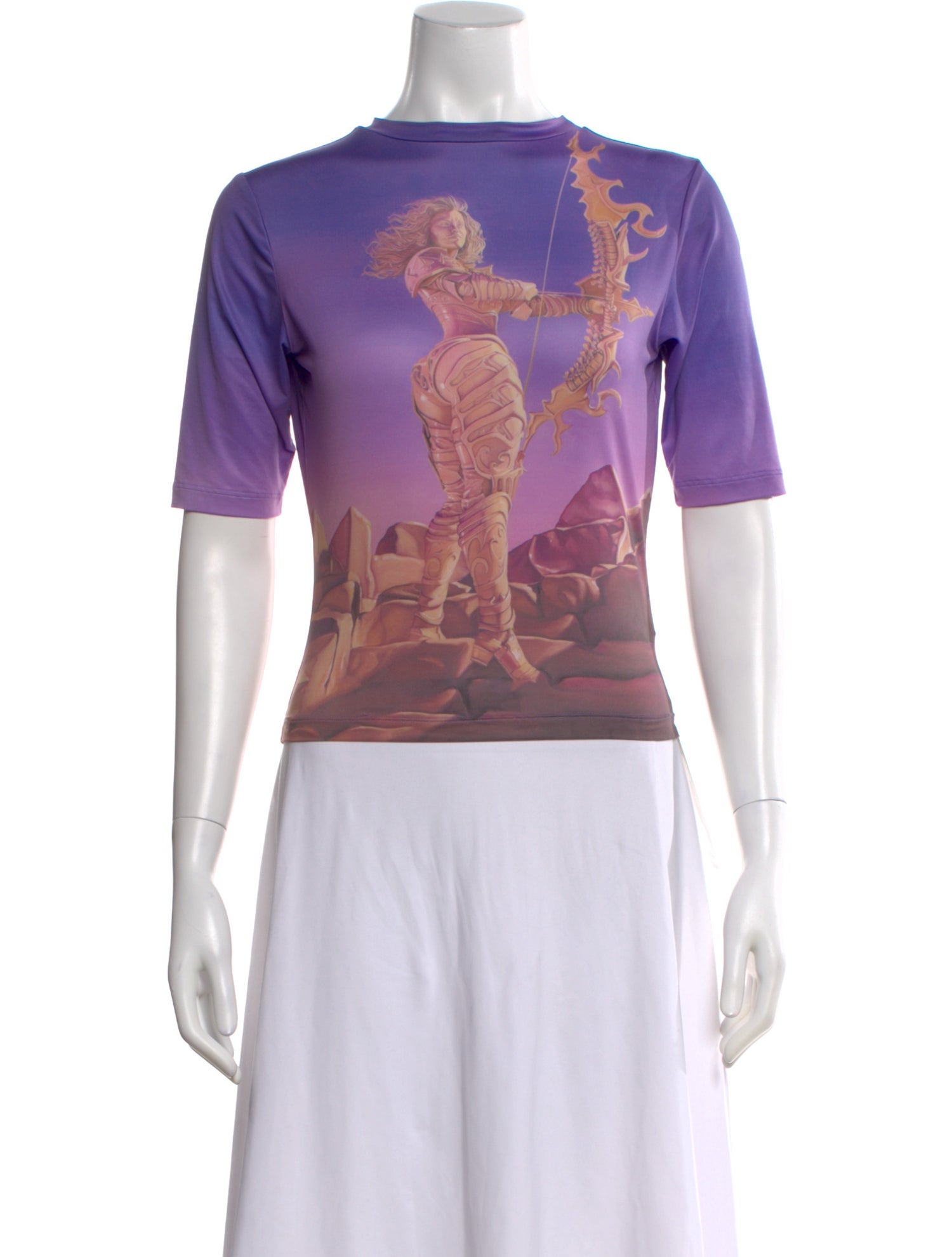 Maisie Wilen Graphic Print Crew Neck Top