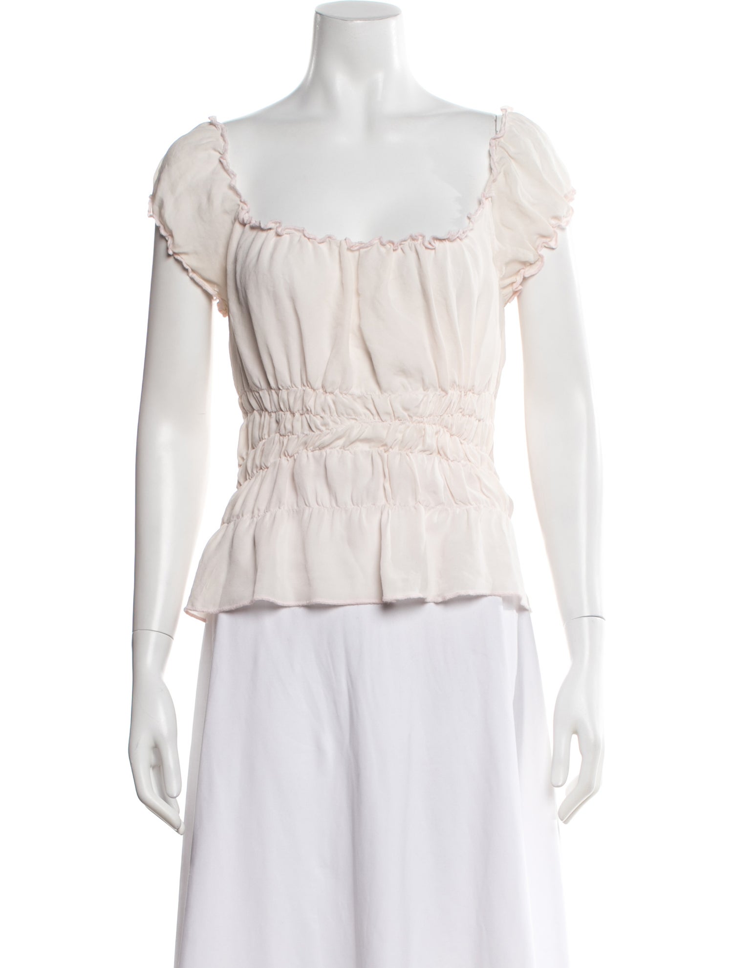 Maisie Wilen Square Neckline Short Sleeve Top