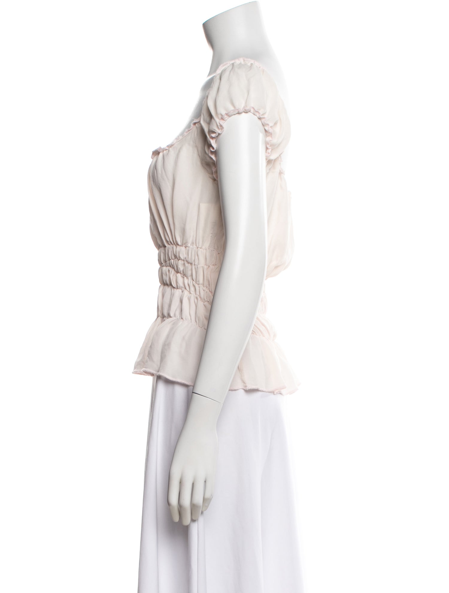 Maisie Wilen Square Neckline Short Sleeve Top