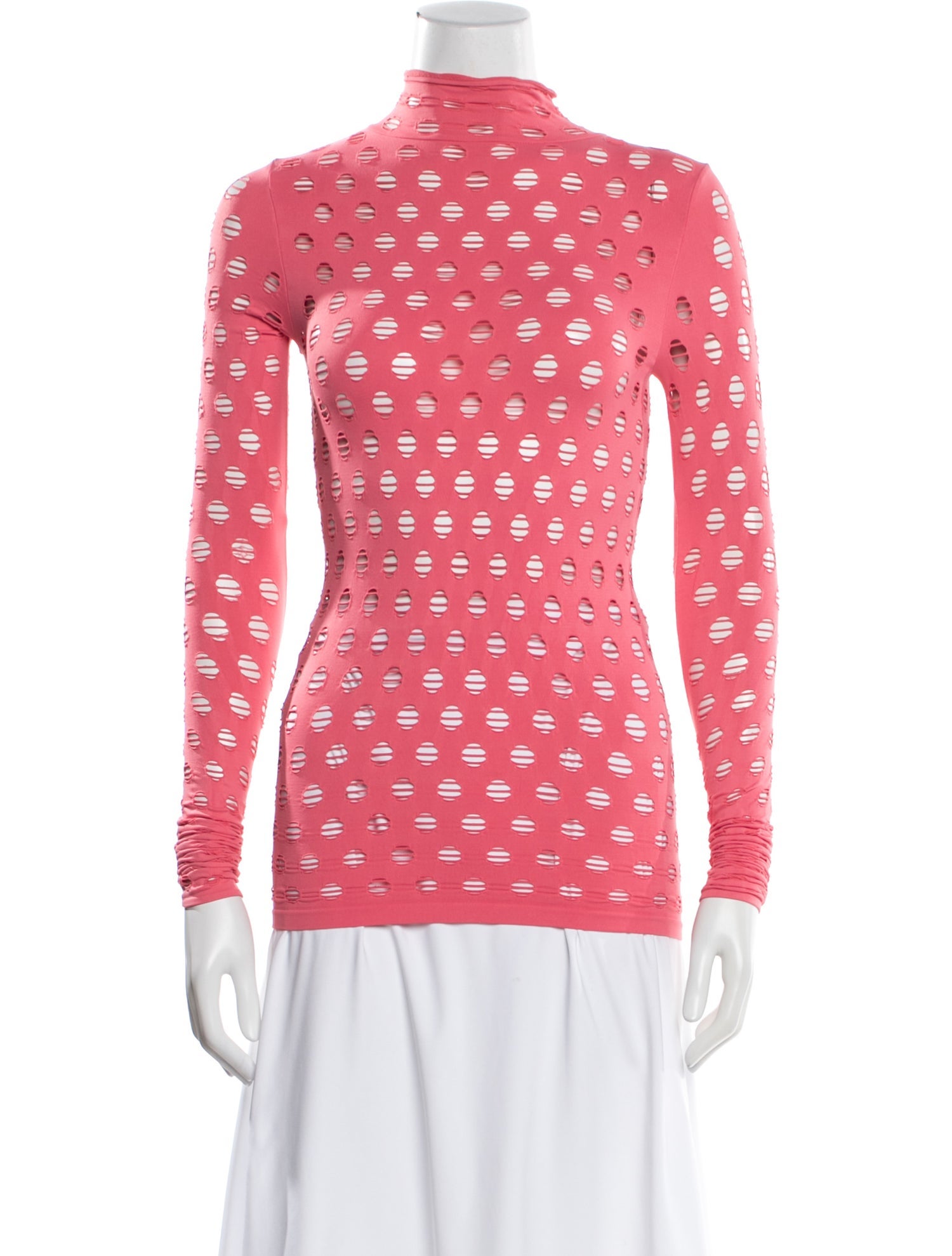 Maisie Wilen Graphic Print Mock Neck Top