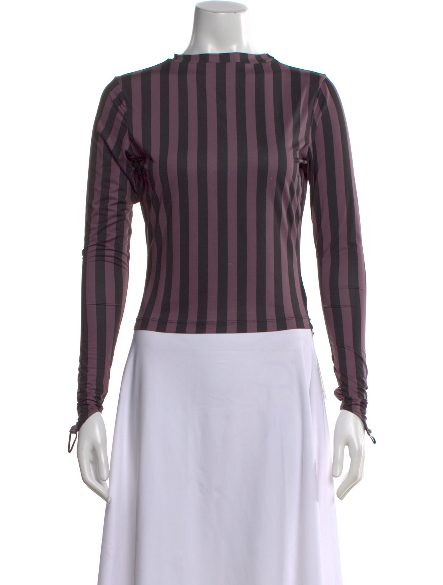 Maisie Wilen Striped Mock Neck Top