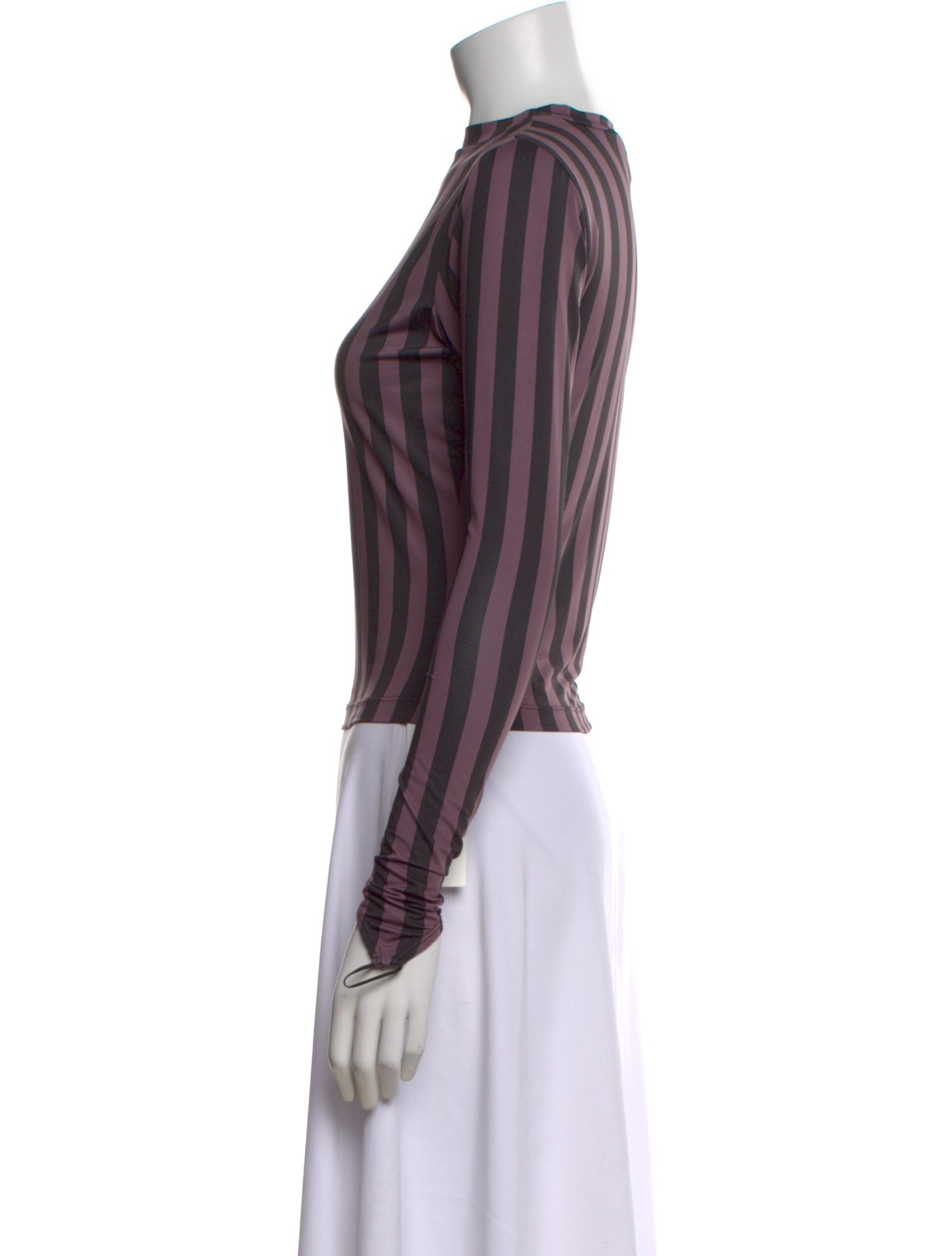Maisie Wilen Striped Mock Neck Top