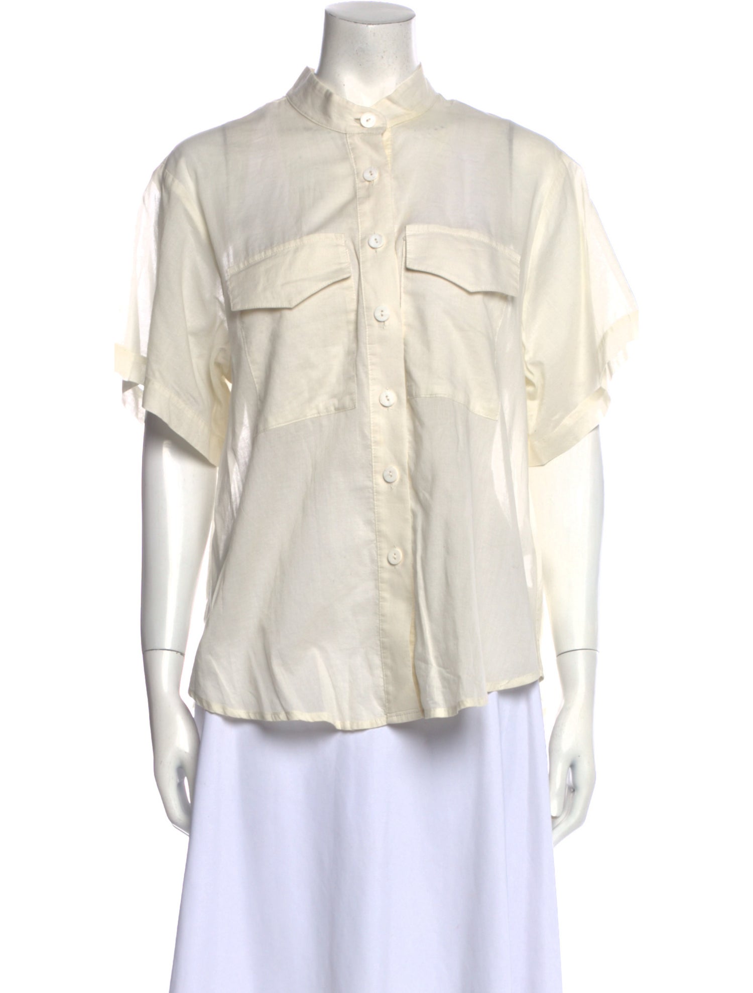 Matin Short Sleeve Button-Up Top