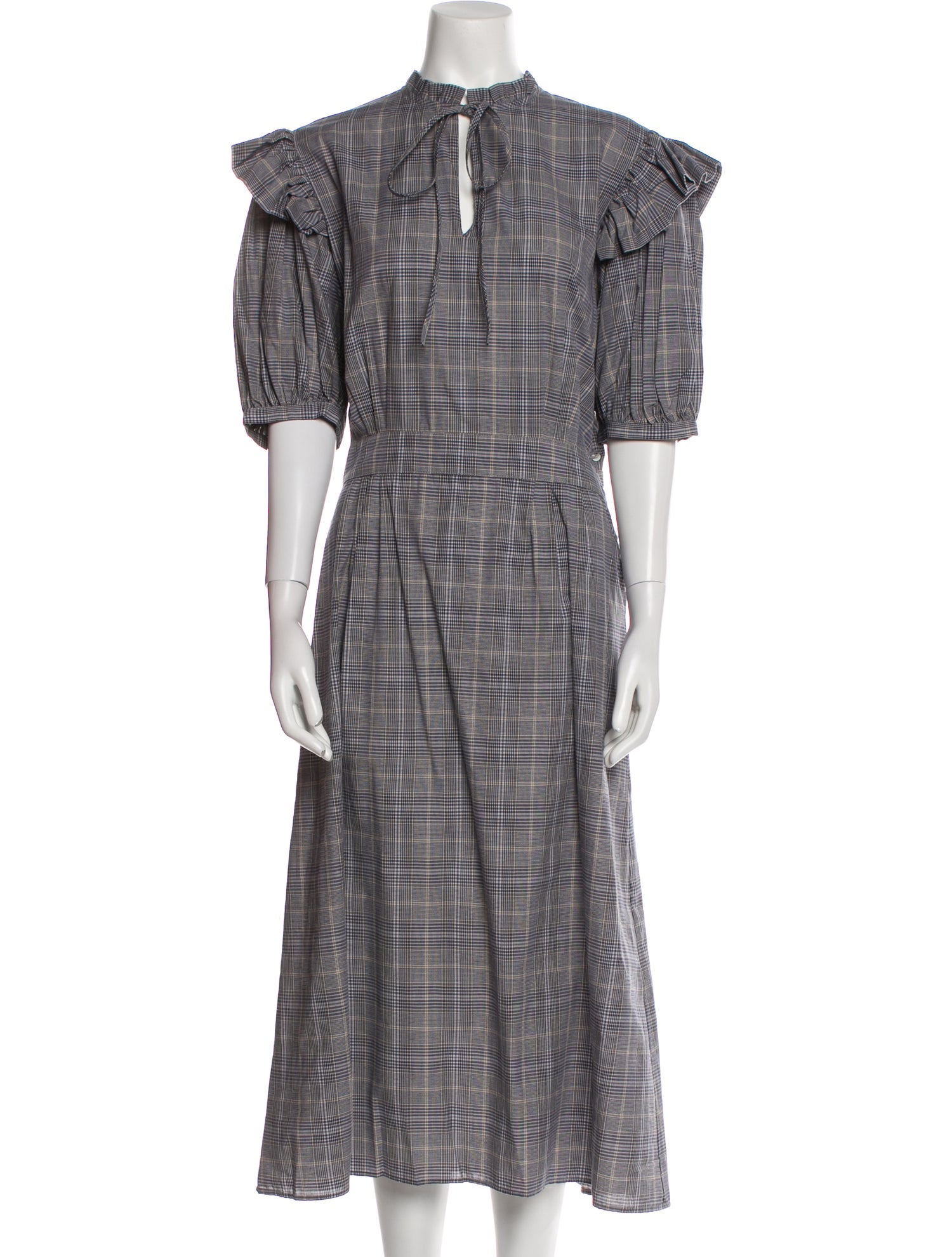 Matin Plaid Print Long Dress