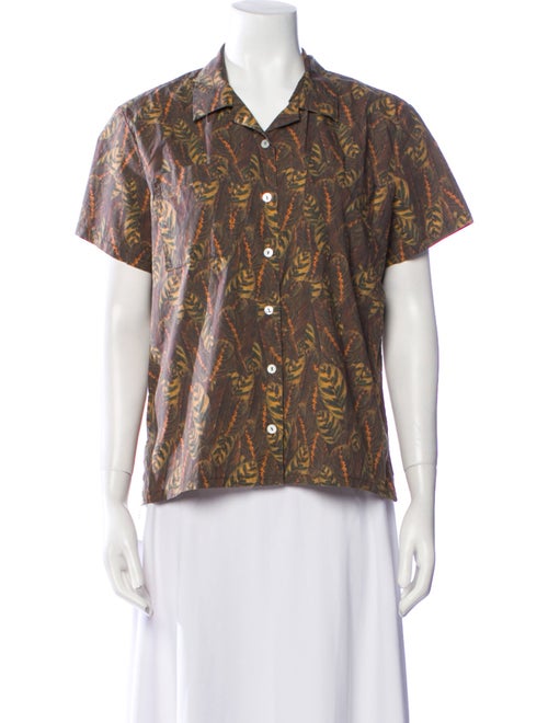 Matin Printed Short Sleeve Button-Up Top