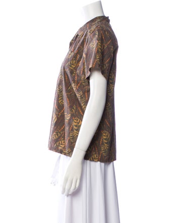 Matin Printed Short Sleeve Button-Up Top