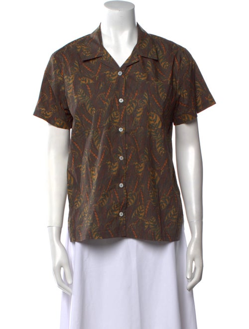 Matin Paisley Print Short Sleeve Button-Up Top