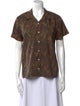 Matin Paisley Print Short Sleeve Button-Up Top