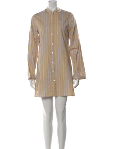 Pre-owned Matin Striped Mini Dress In Neutral