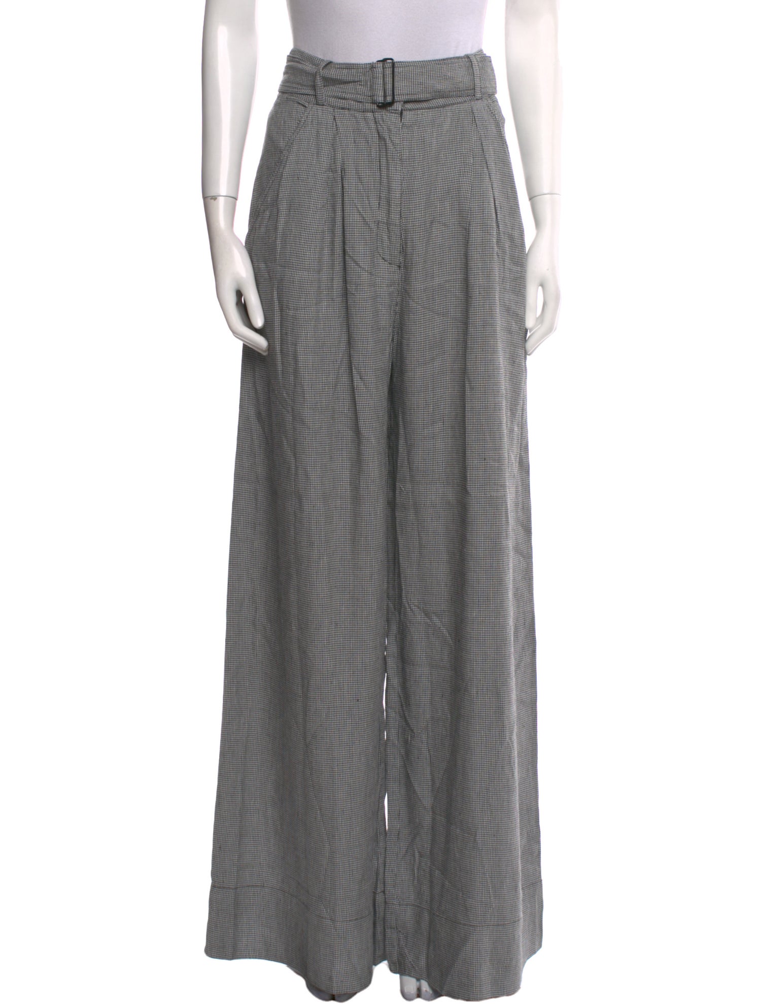 Matthew Bruch Plaid Print Wide Leg Pants