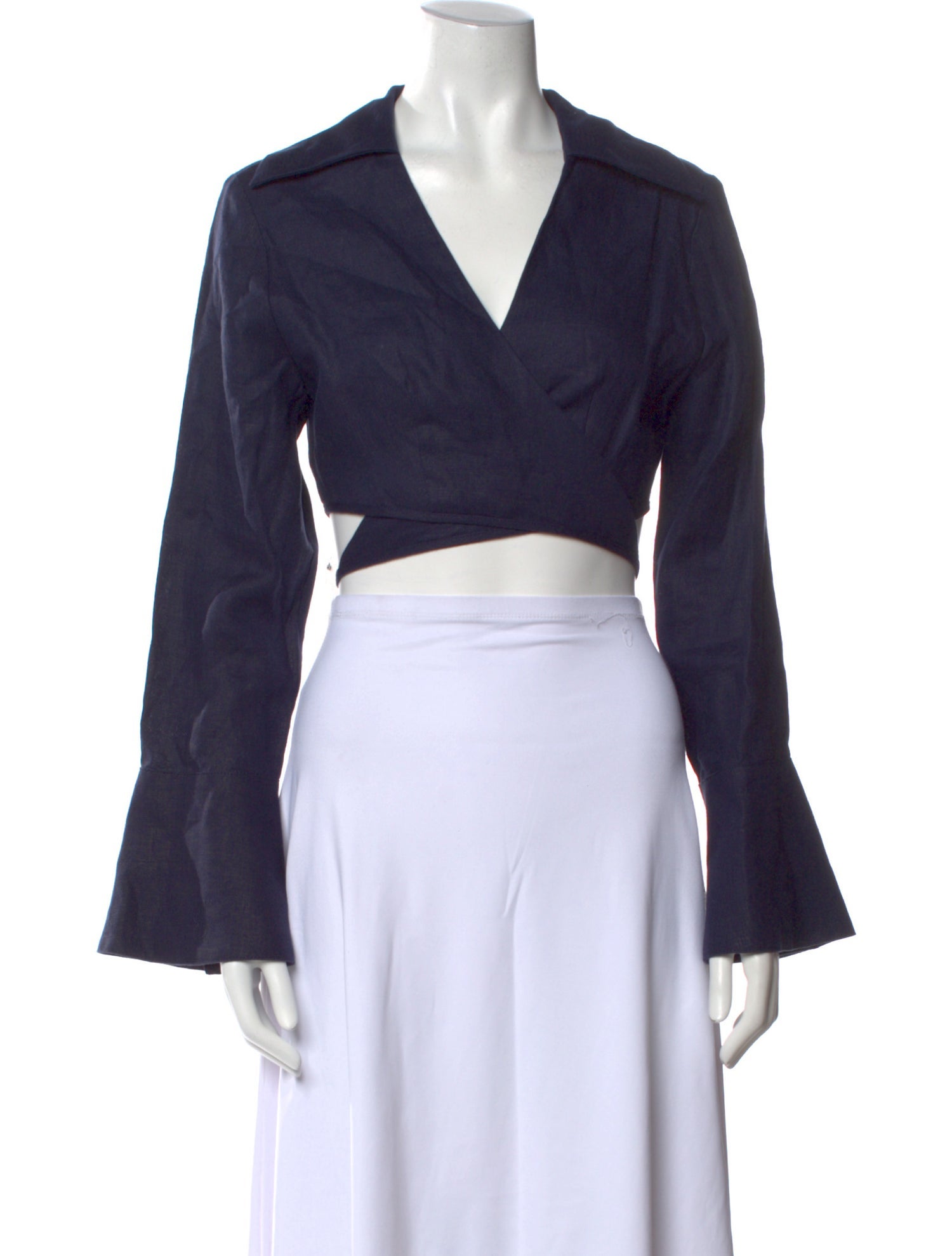 Matthew Bruch Linen V-Neck Crop Top w/ Tags