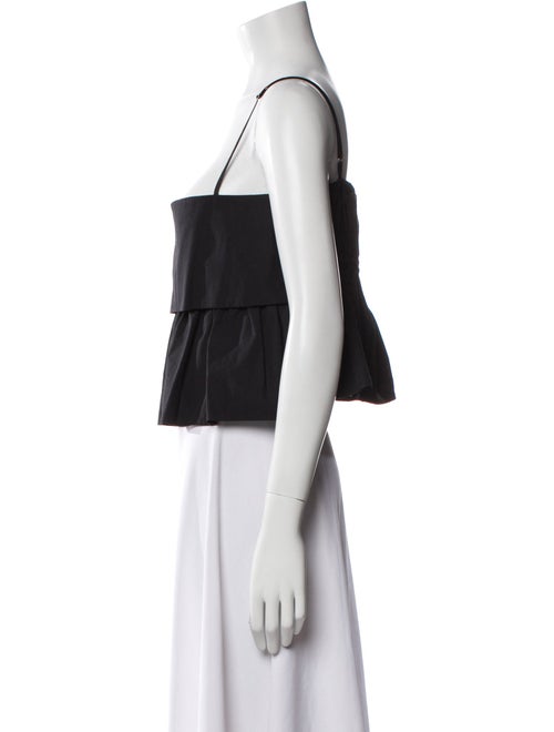 Matthew Bruch Square Neckline Sleeveless Crop Top