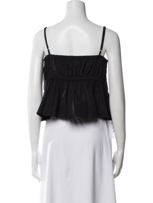 Matthew Bruch Square Neckline Sleeveless Crop Top
