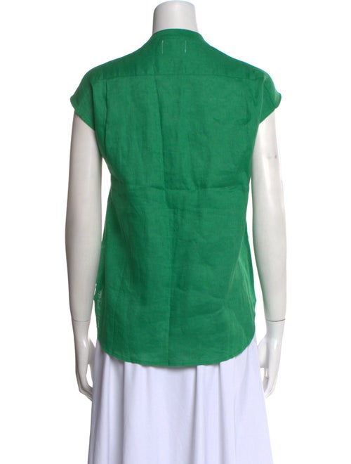 Matthew Bruch Crew Neck Short Sleeve Button-Up Top