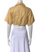 Matthew Bruch Linen Short Sleeve Crop Top