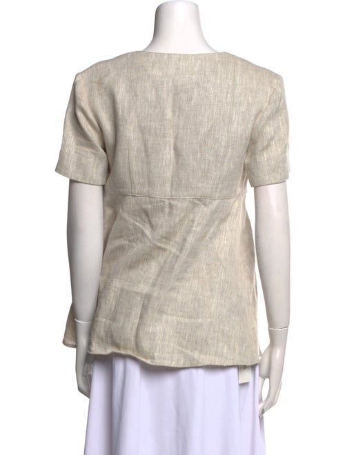 Matthew Bruch Linen Square Neckline Top