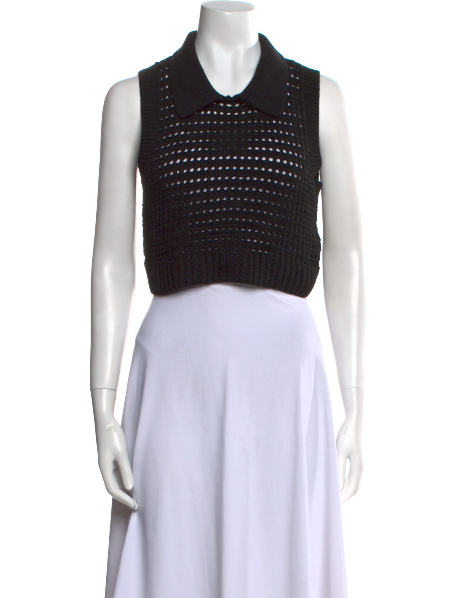 Matthew Bruch Crew Neck Sleeveless Crop Top