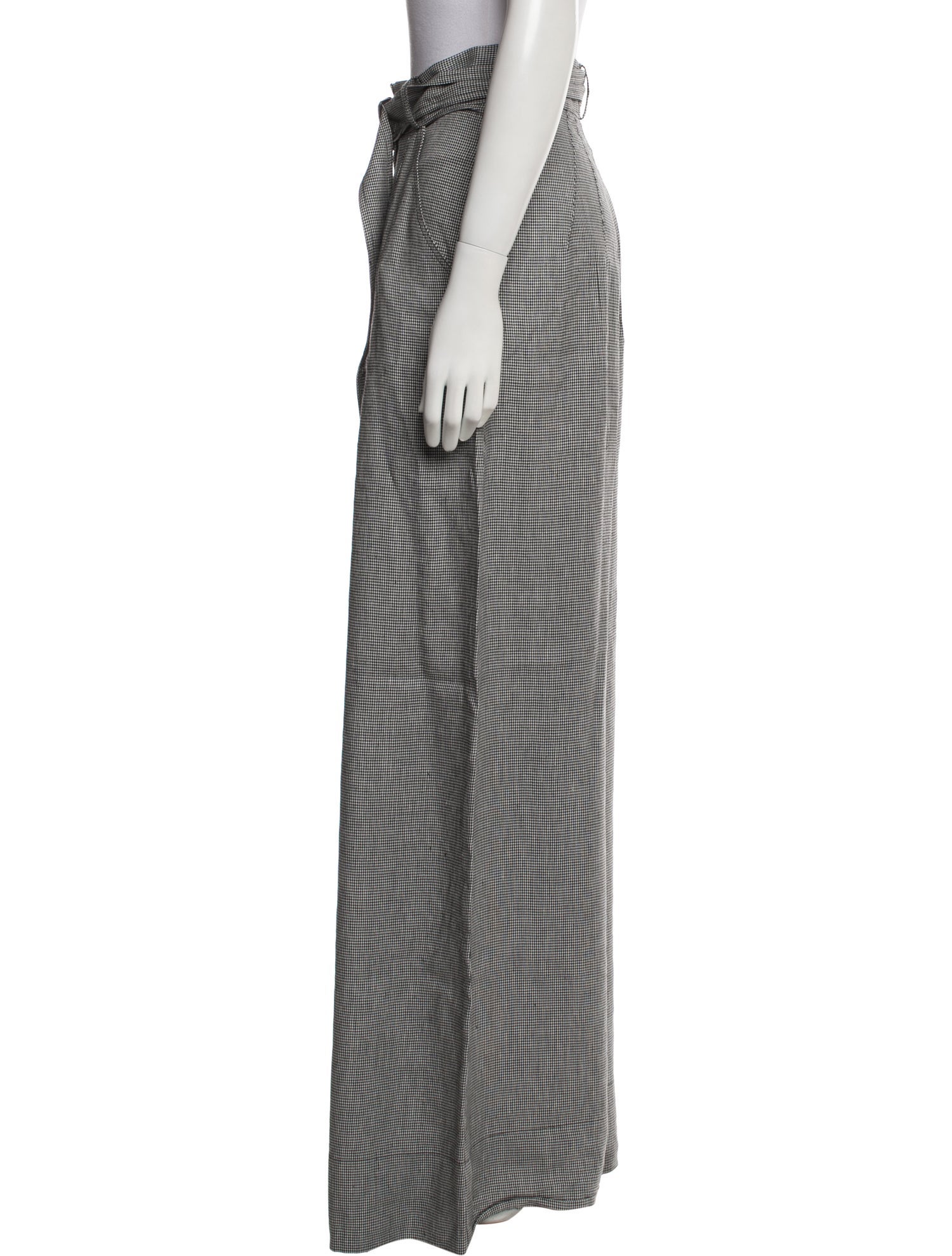 Matthew Bruch Houndstooth Print Wide Leg Pants