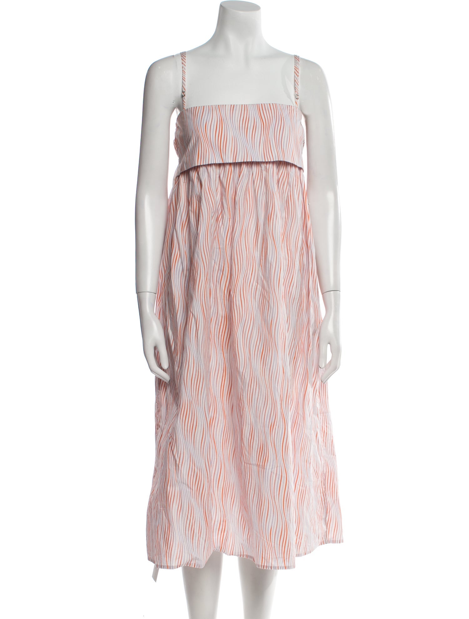 Matthew Bruch Striped Midi Length Dress