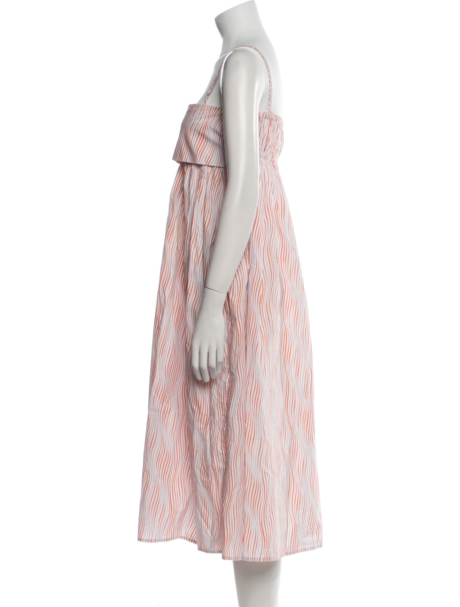 Matthew Bruch Striped Midi Length Dress