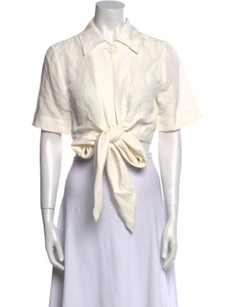 Matthew Bruch Short Sleeve Crop Top