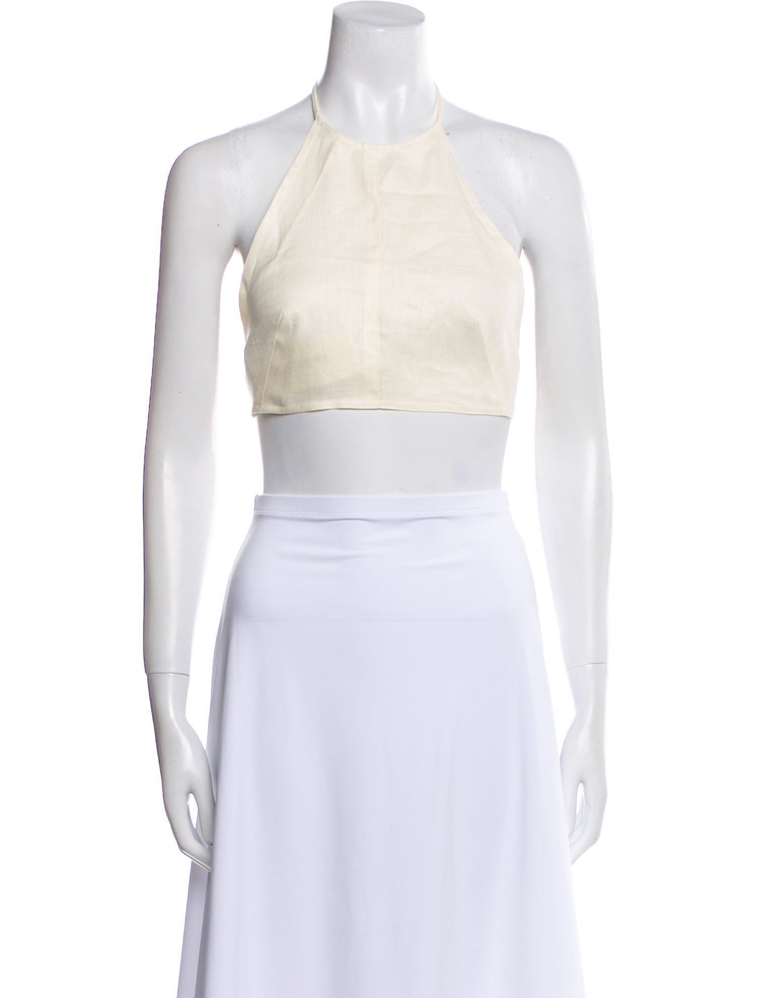 Matthew Bruch Linen Halterneck Crop Top w/ Tags