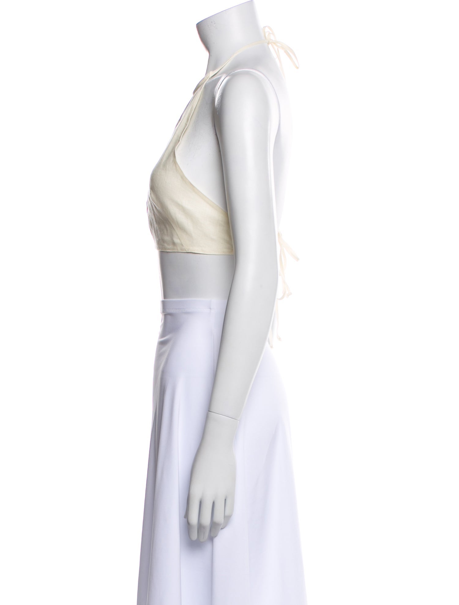Matthew Bruch Linen Halterneck Crop Top w/ Tags