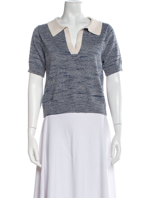 Matthew Bruch Colorblock Pattern V-Neck Sweater