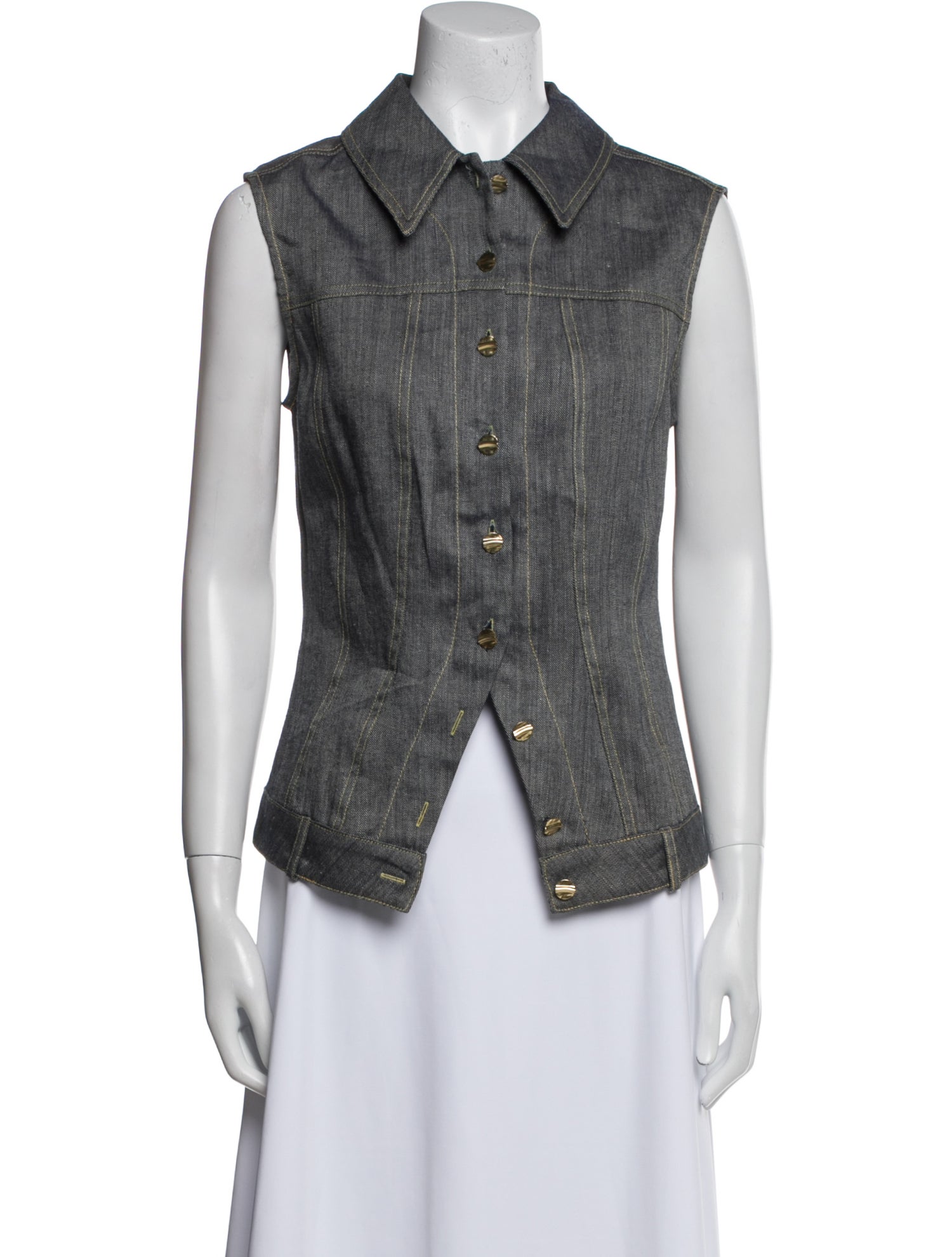 Matthew Bruch Sleeveless Button-Up Top