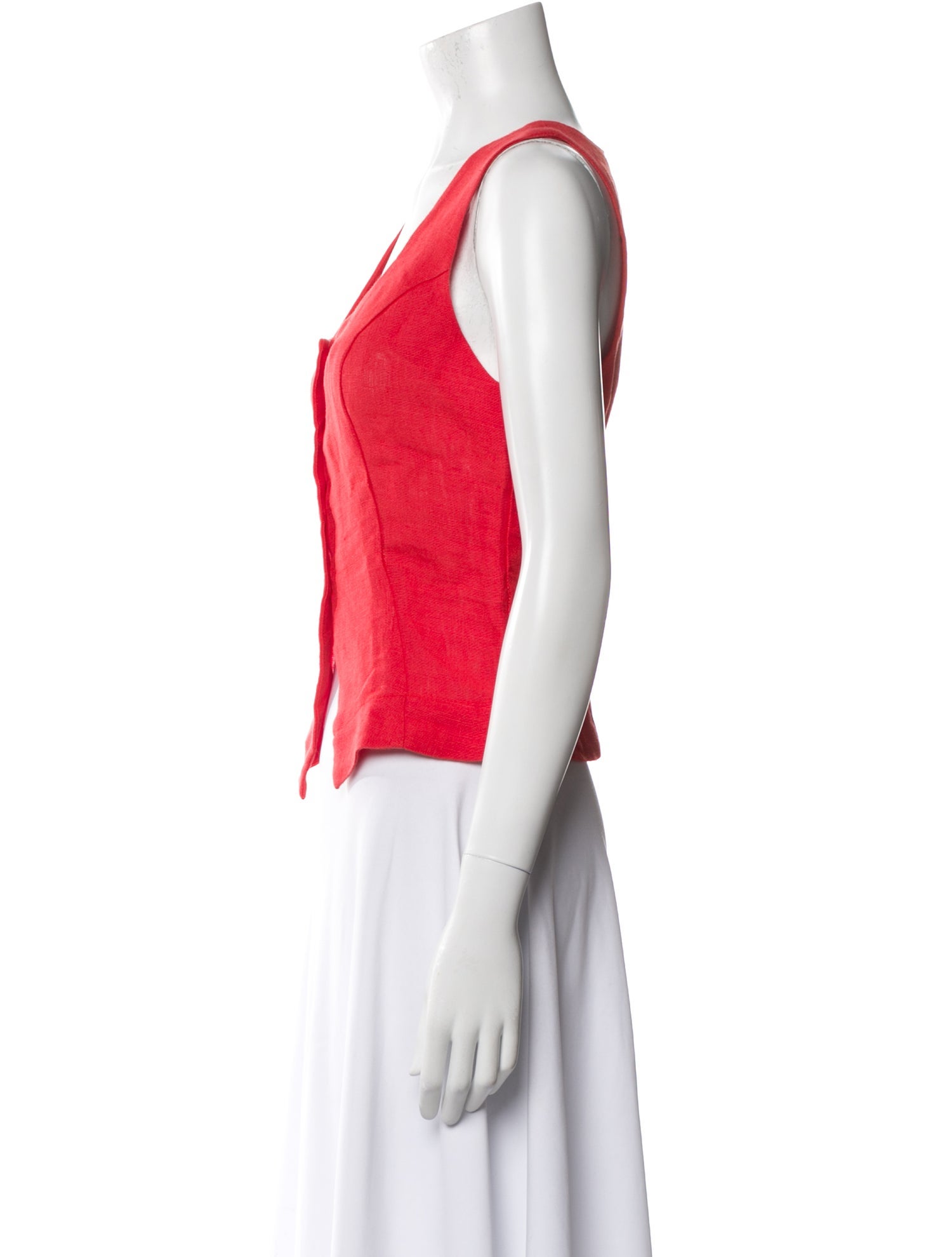 Matthew Bruch Linen Scoop Neck Crop Top w/ Tags