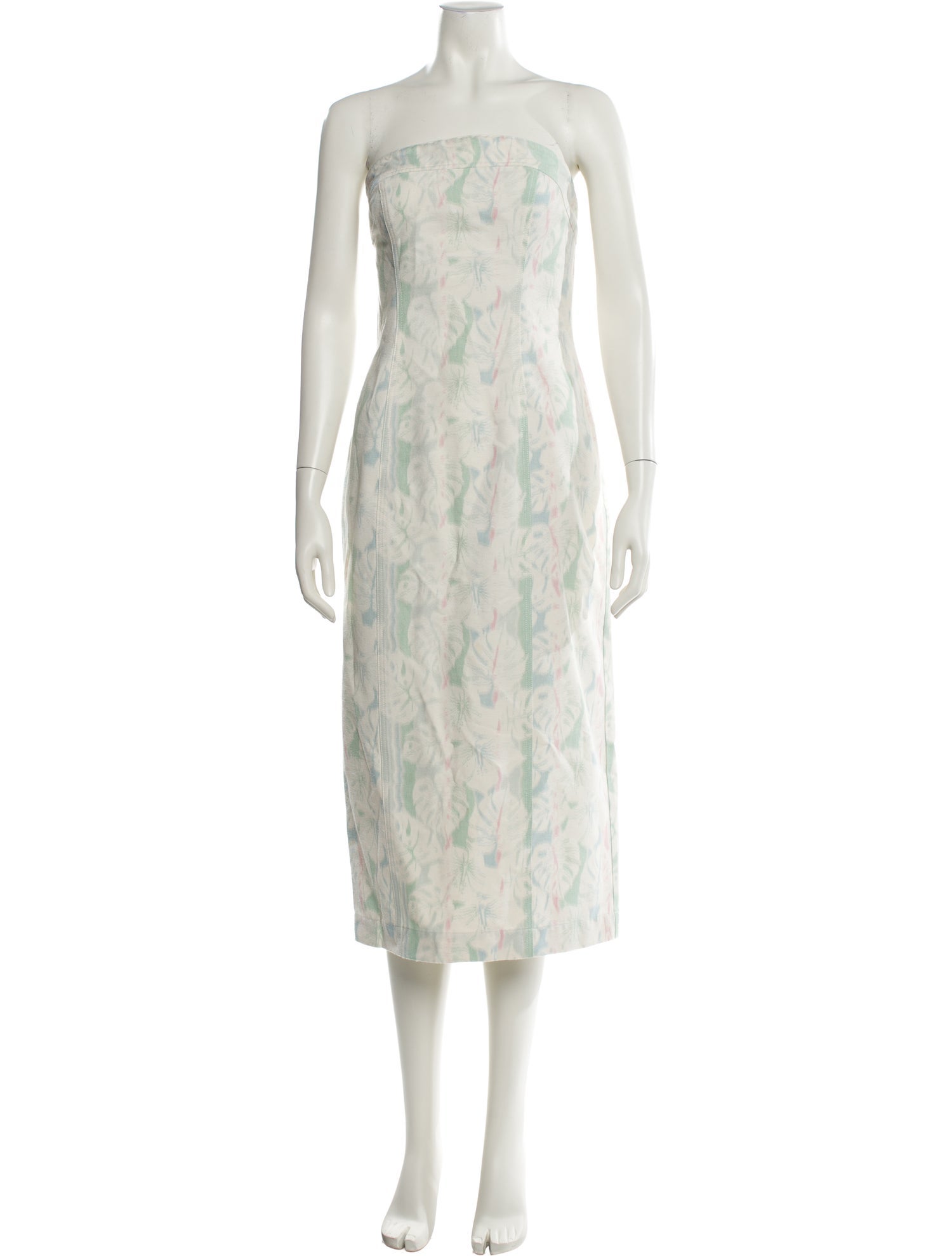 Matthew Bruch Floral Print Midi Length Dress