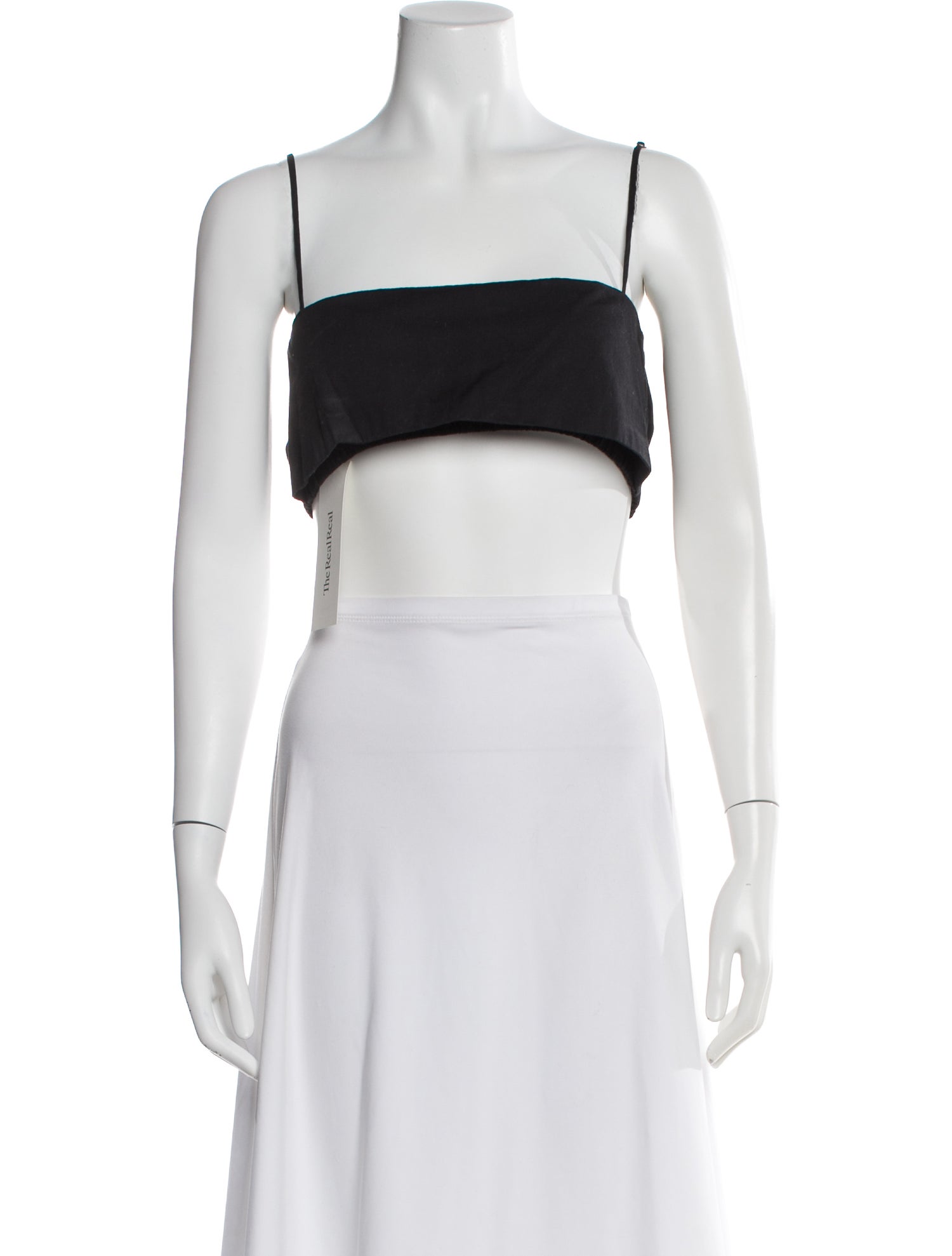 Matthew Bruch Square Neckline Sleeveless Crop Top