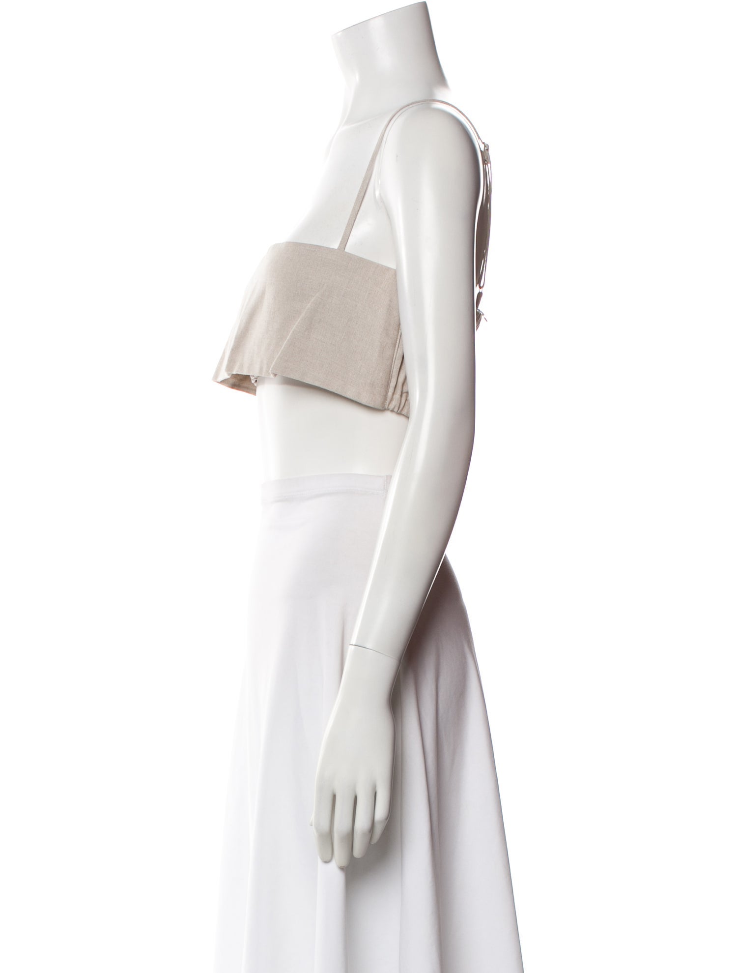 Matthew Bruch Linen Square Neckline Crop Top w/ Tags