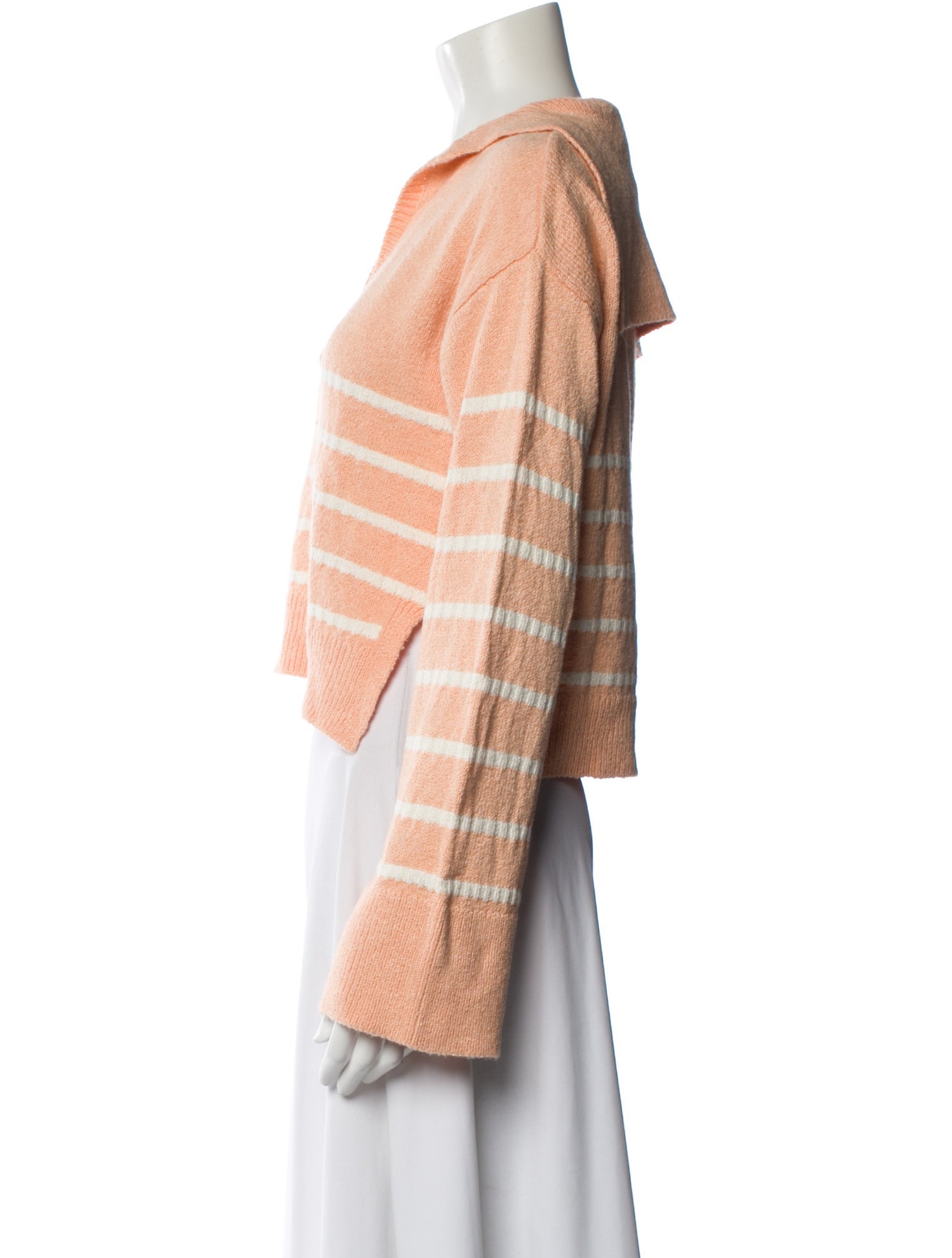 Matthew Bruch Striped V-Neck Crop Top