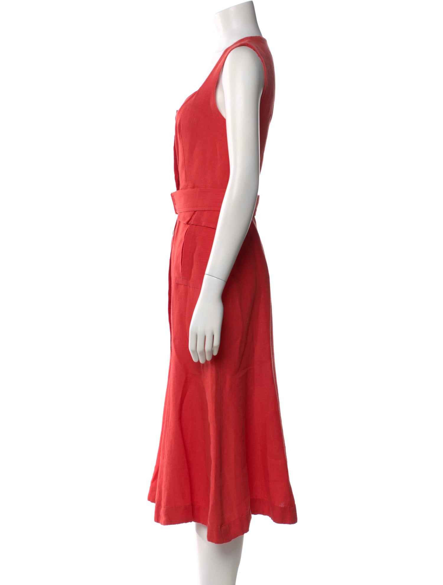 Matthew Bruch Linen Midi Length Dress