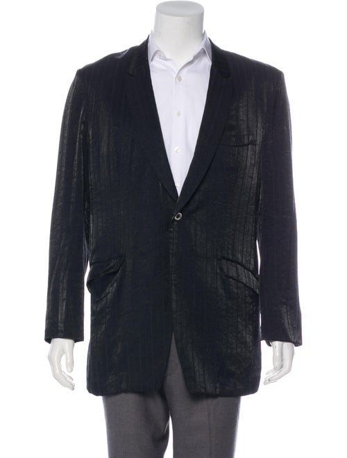 Matsuda Striped Satin Blazer black