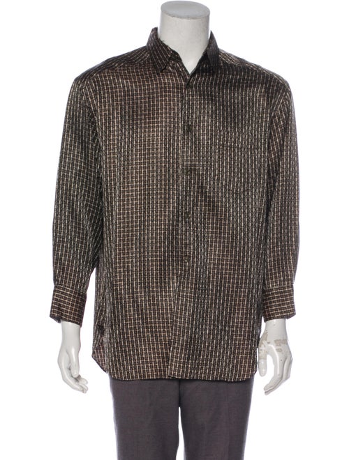 Matsuda Patterned Dress Shirt black