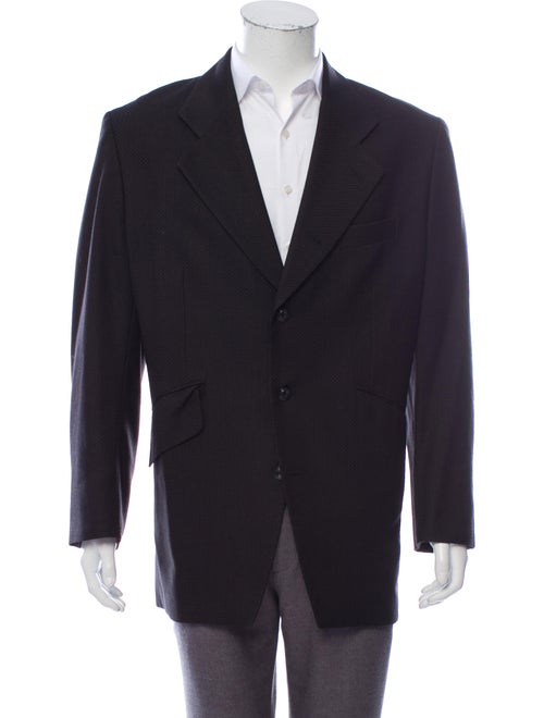 Matsuda Patterned Notch-Lapel Blazer black