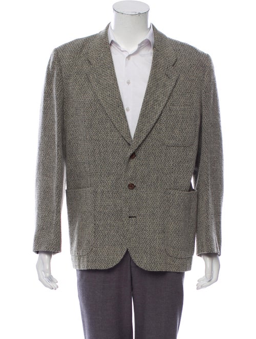 Matsuda Patterned Notch-Lapel Blazer black