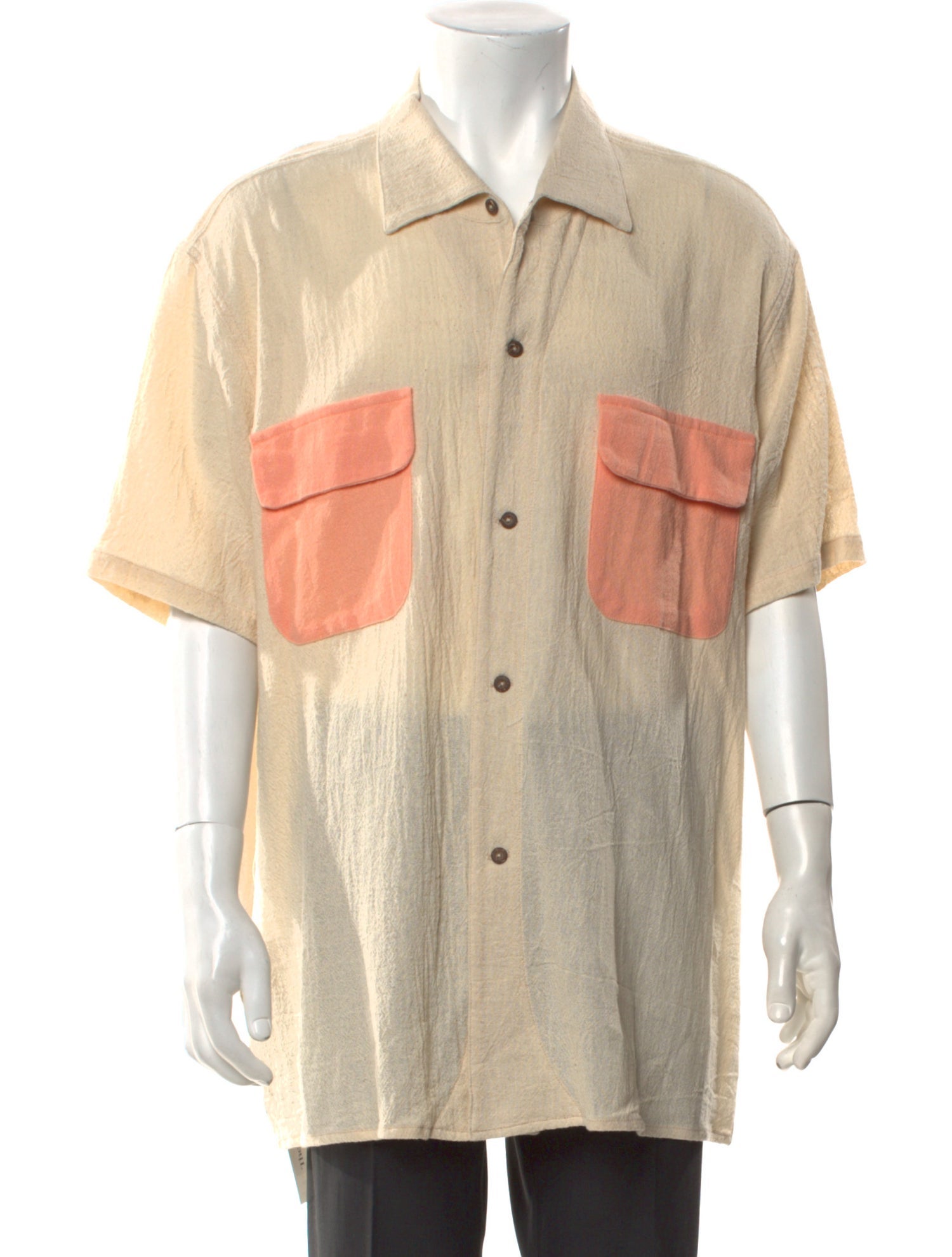 Monitaly Colorblock Pattern Short Sleeve Shirt