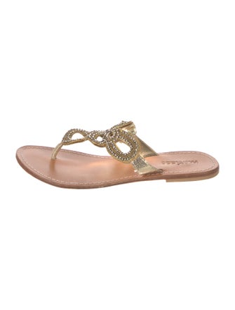 Matisse Leather Crystal Embellishments Slides