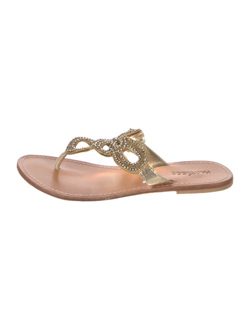 Matisse Leather Crystal Embellishments Slides