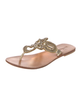 Matisse Leather Crystal Embellishments Slides