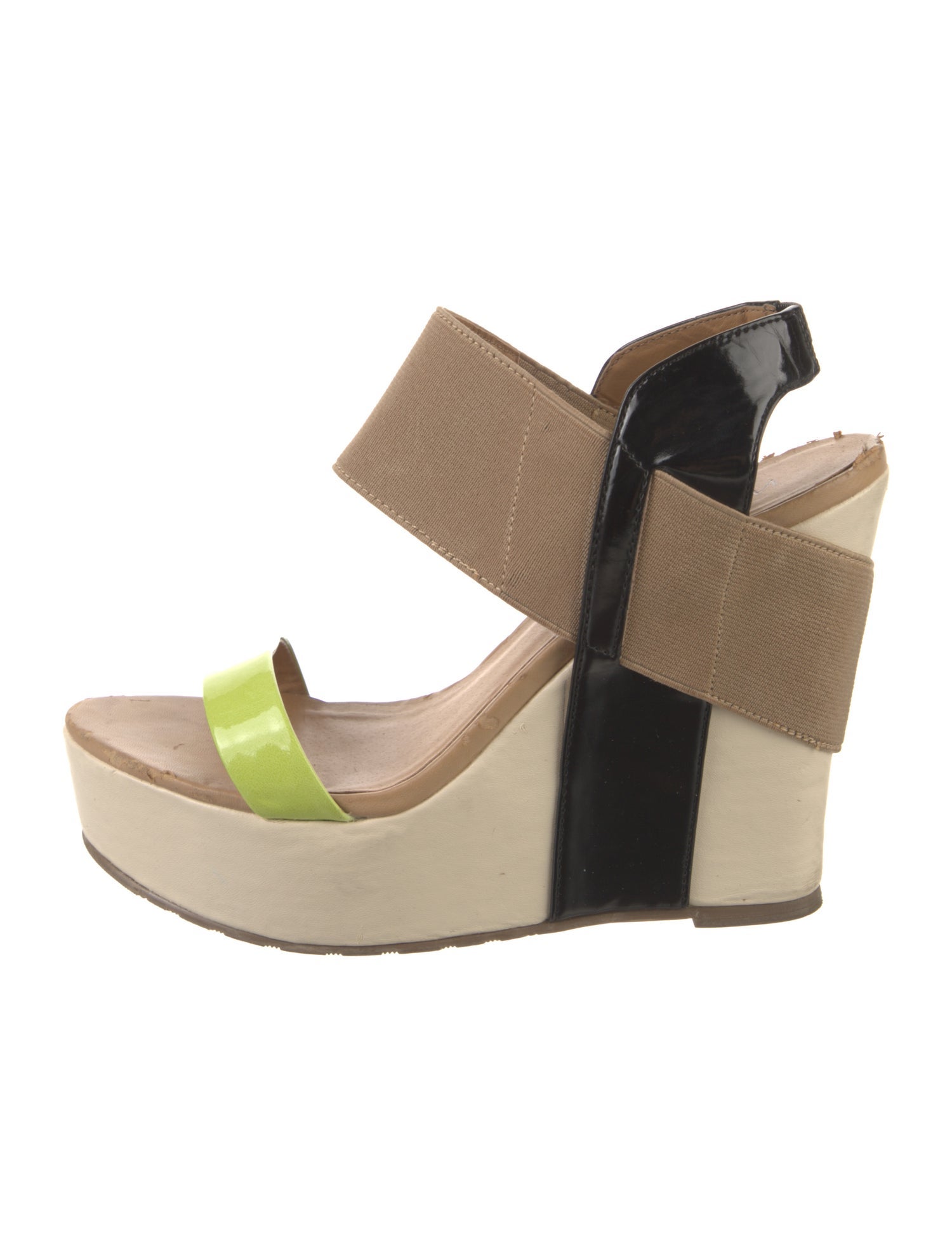 Matisse Leather Colorblock Pattern Slingback Sandals