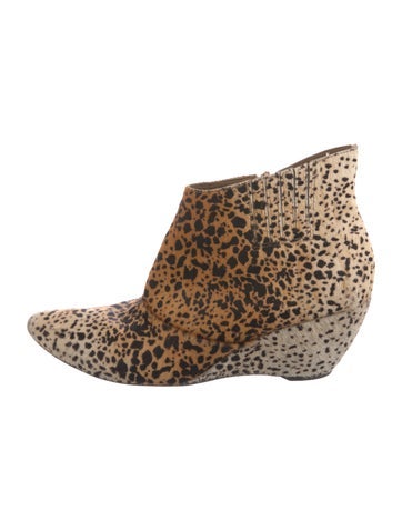 Pre-owned Matisse Ponyhair Animal Print Boots In Brown