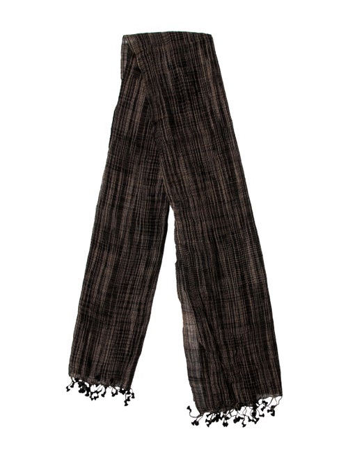 Matta Silk-Wool Striped Scarf Brown